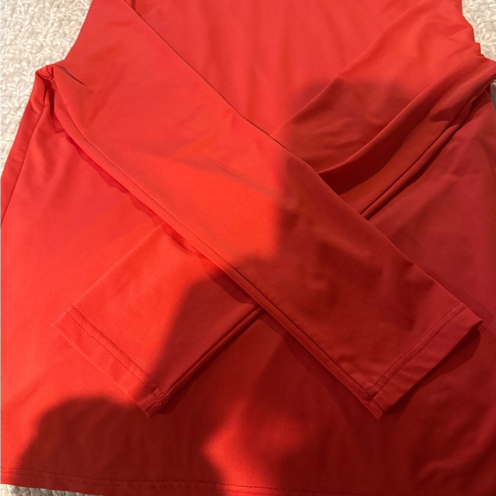 Deep Coral/red Long Sleeve Turtleneck